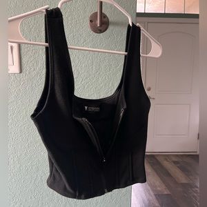 Black zip down tank